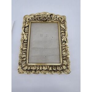 Vintage Style Gold Ornate Rose Floral Picture Frame 5x7 Rectangular Filigree